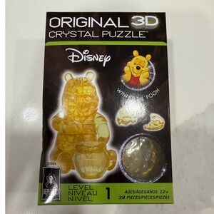 Disney Winnie the Pooh 3D Crystal Puzzle Bepuzzled 30984 Yellow 38pc Level 1 NEW